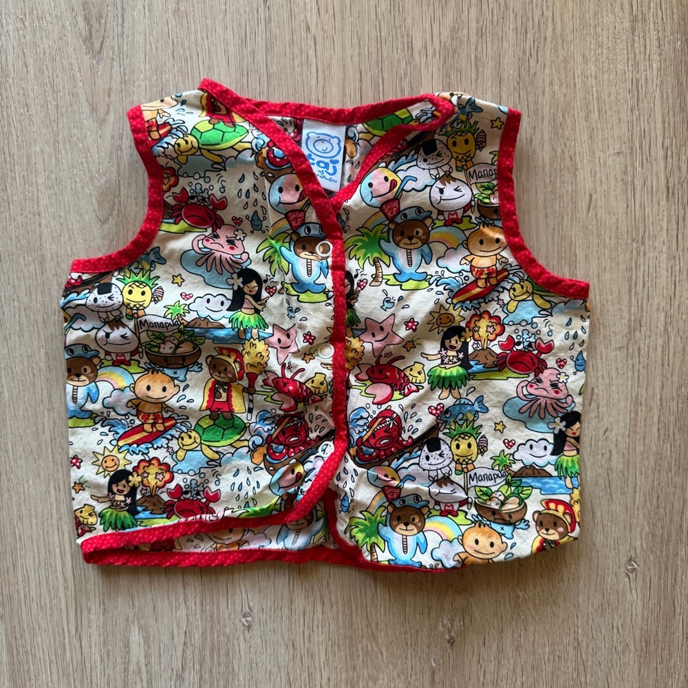 Set of 3 Hawaiian Diaper Shirts / Vests - Picture 4 of 5